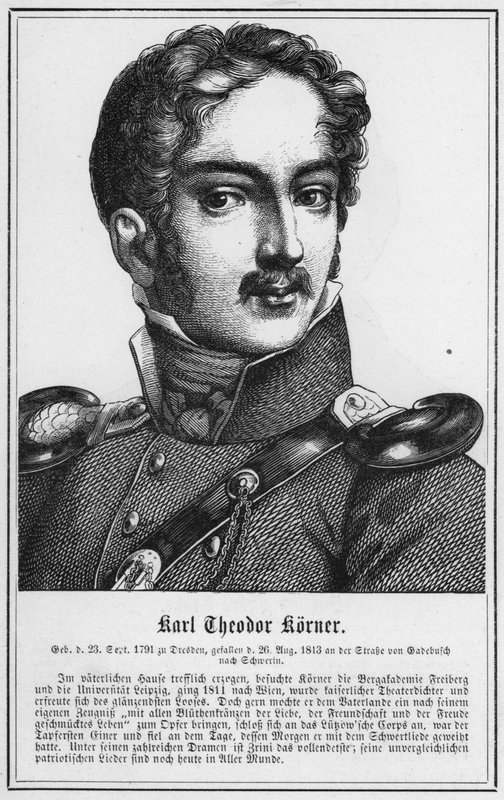 Karl Theodor Korner (gravyr) av German School