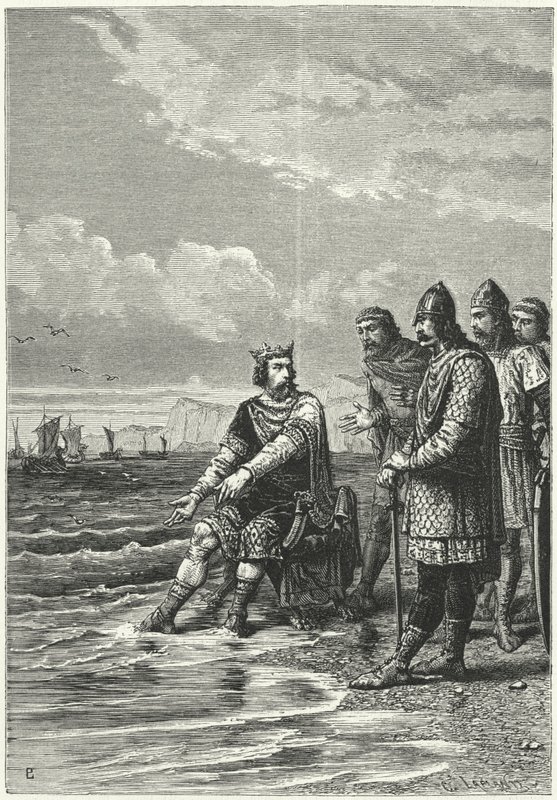 Kung Knut och vågorna (gravyr) av German School