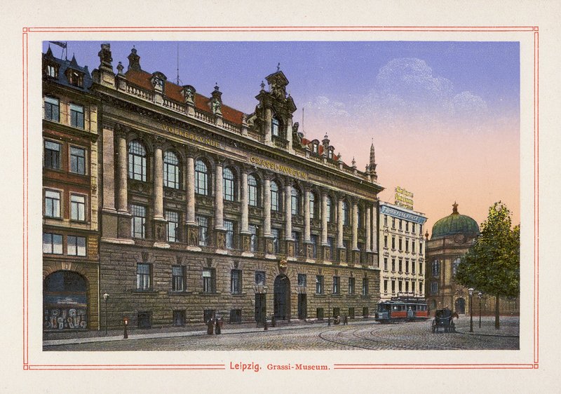 Leipzig, Grassi-Museum (färglitografi) av German School