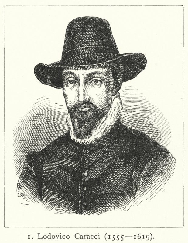 Lodovico Carracci, italiensk barockkonstnär (gravyr) av German School