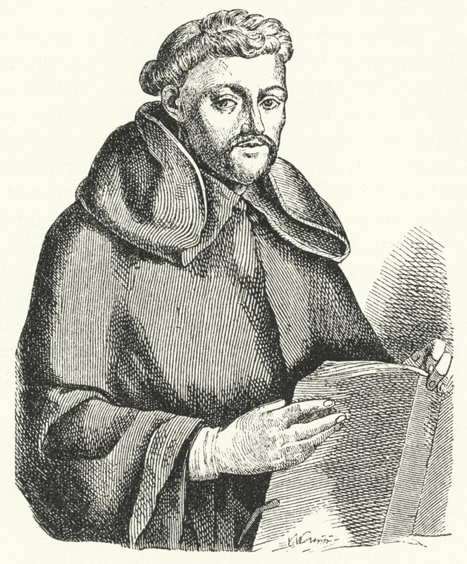 Luis de Leon, spansk lyrisk poet (gravyr) av German School