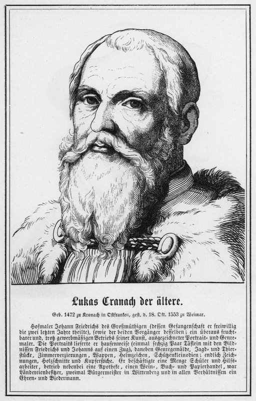 Lucas Cranach den äldre (gravyr) av German School