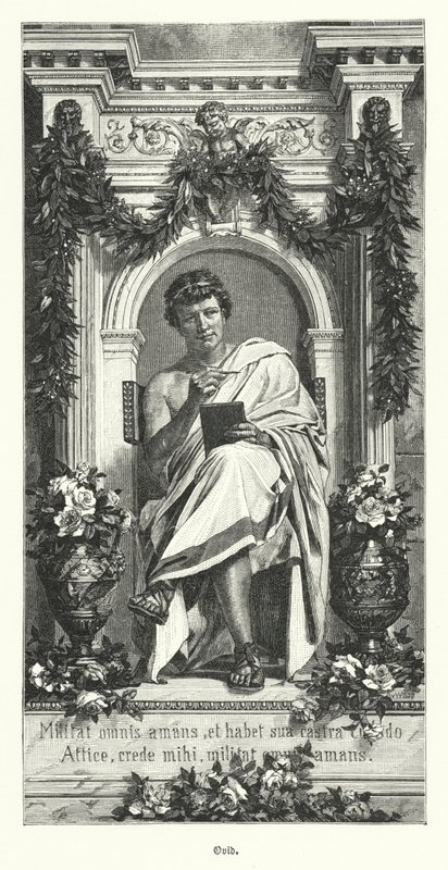 Ovidius, romersk poet (gravyr) av German School