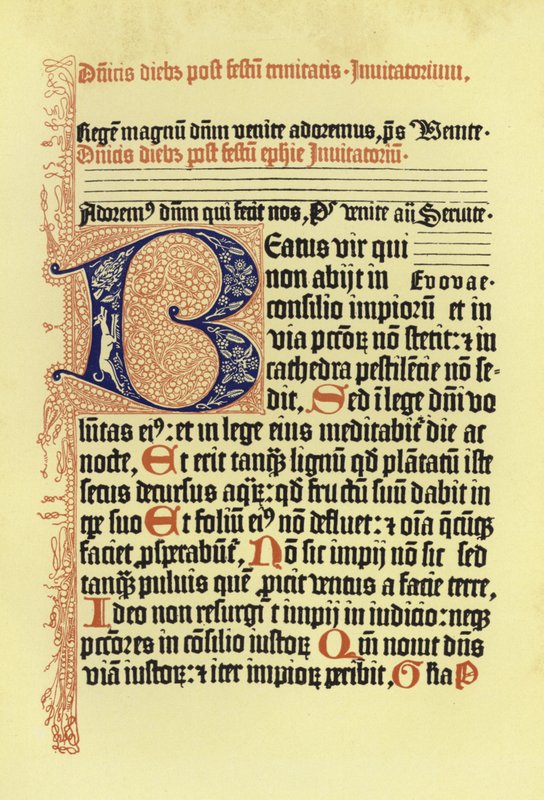 Sida från Psalmorum Codex av German School