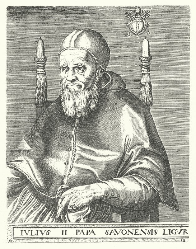 Påve Julius II (gravyr) av German School