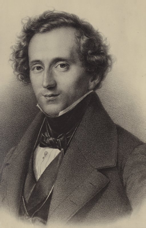Porträtt av Felix Mendelssohn av German School