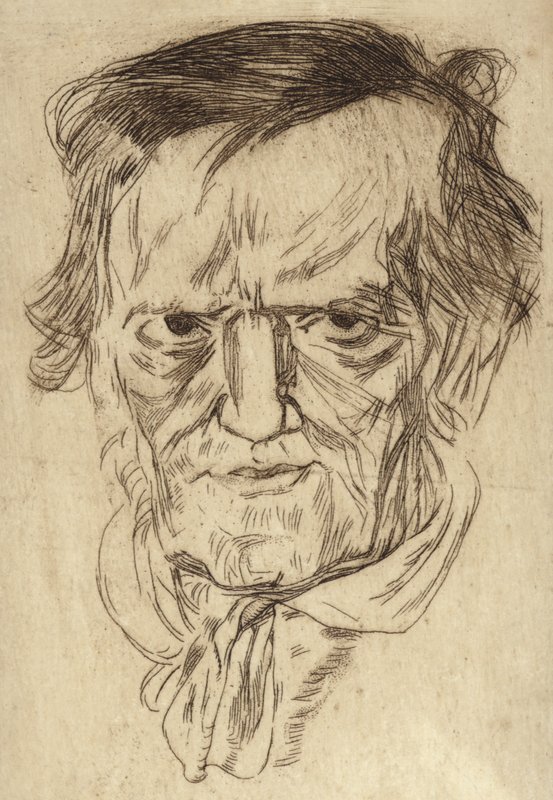 Porträtt av Richard Wagner av German School