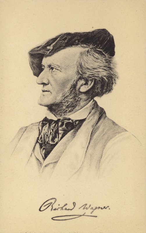 Porträtt av Richard Wagner av German School