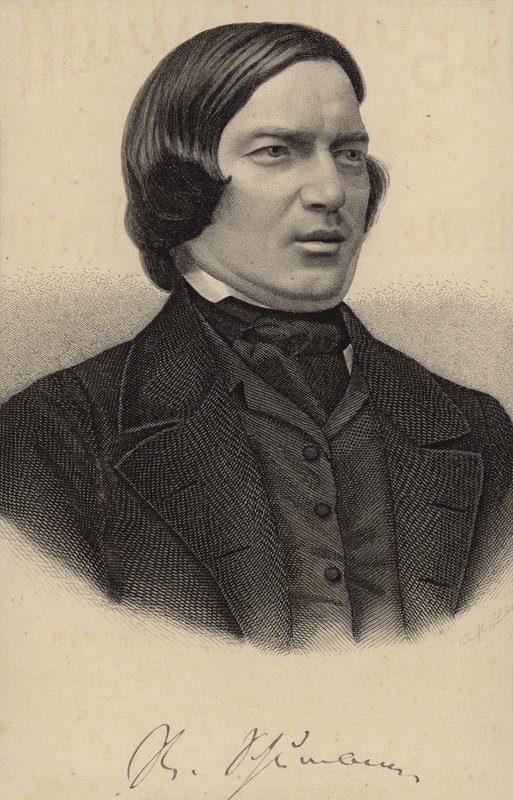 Porträtt av Robert Schumann av German School