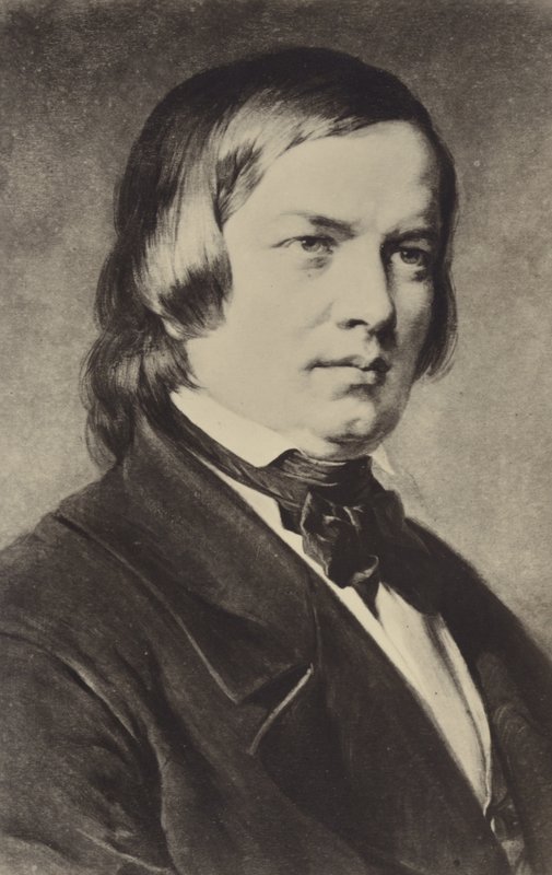 Porträtt av Robert Schumann av German School