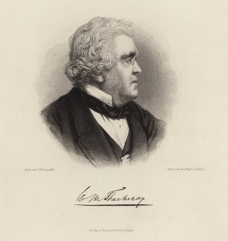 Porträtt av William Makepeace Thackeray av German School