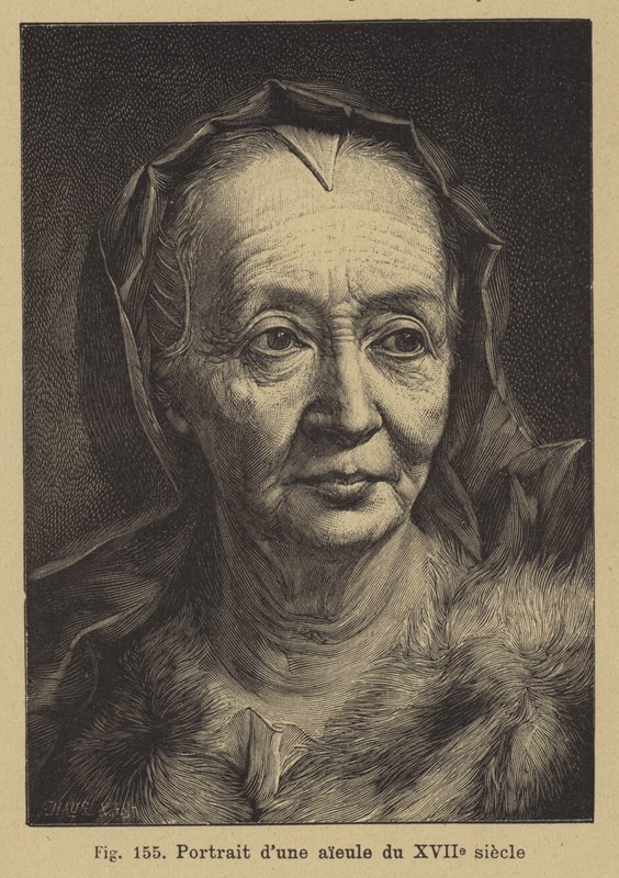 Porträtt av en mormor från 1600-talet av German School