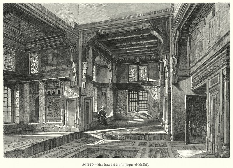 Bostad för Mufti Sheikh al-Mahdi, Egypten (litho) av German School