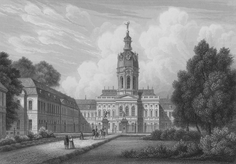 Kungliga slottet i Charlottenburg, Berlin (stålgravyr) av German School