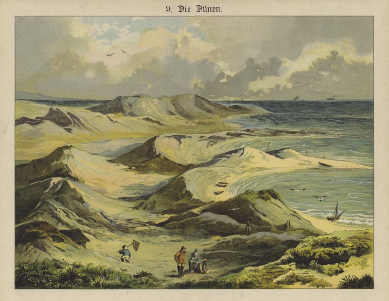 Sanddyner (färg litho) av German School
