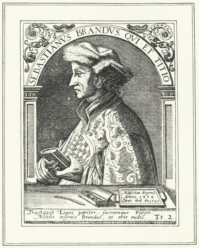 Sebastian Brant, tysk humanist och satiriker (gravyr) av German School