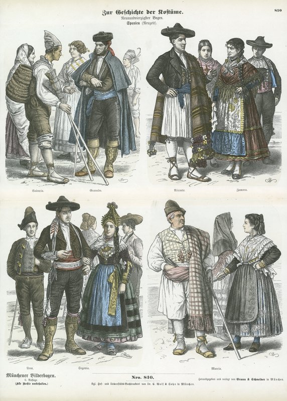 Spanska regionala dräkter, 1800-tal av German School