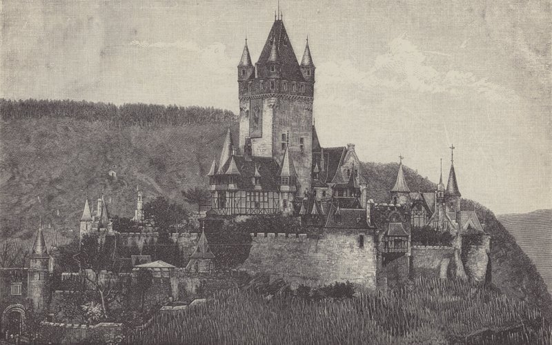 Det kejserliga slottet, Cochem, Tyskland av German School
