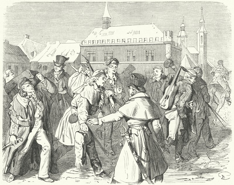 Walkout av studenter från Göttingen University, Tyskland av German School