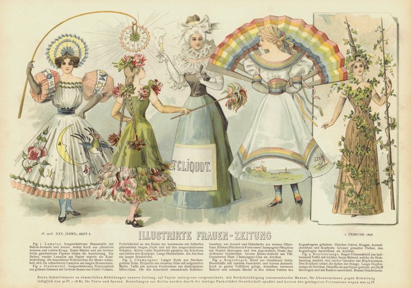 Kvinnors kostymer och mode (färg litho) av German School
