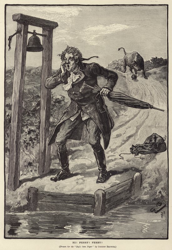 Hej! Färja! Färja! (gravyr) av Gordon Frederick (after) Browne