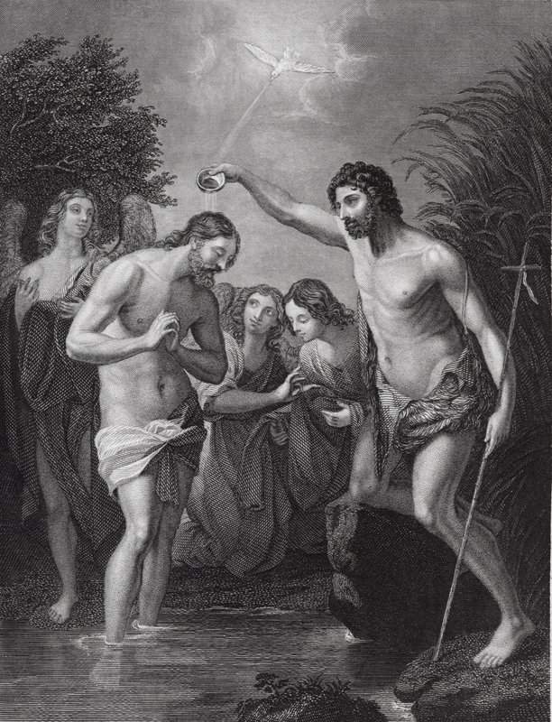 Johannes döper (gravyr) av Guido (after) Reni