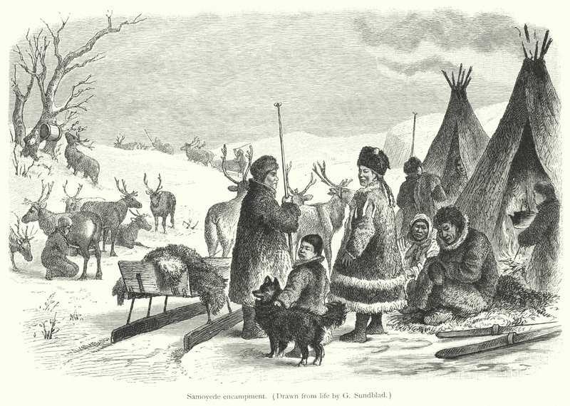 Samoyedes läger (gravyr) av Gustav (after) Sundblad