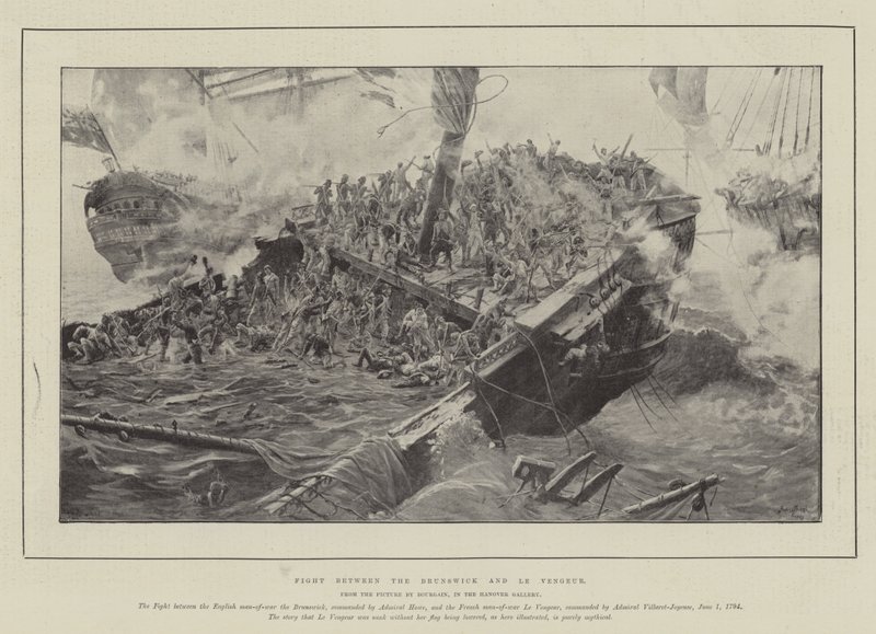 Slåss mellan Brunswick och Le Vengeur av Gustave Bourgain