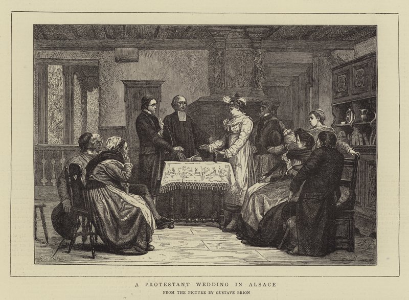 Ett protestantiskt bröllop i Alsace av Gustave Brion