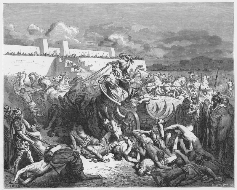 Gustave Dore Bibeln: David straffar ammoniterna av Gustave Dore