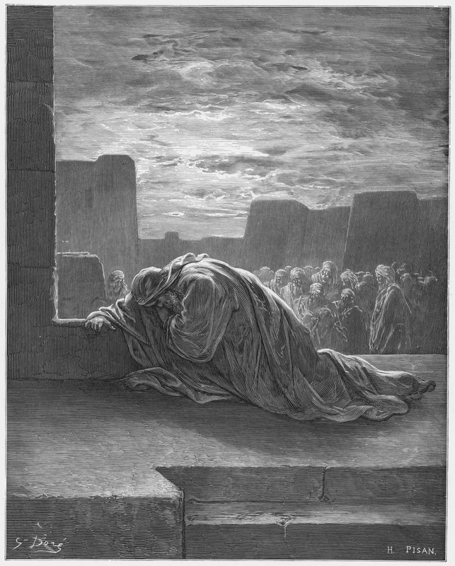 Gustave Dore Bibeln: Ezra i bön av Gustave Dore