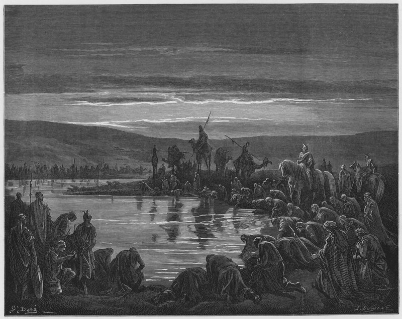 Gustave Dore Bibeln: Gideon väljer sina soldater av Gustave Dore