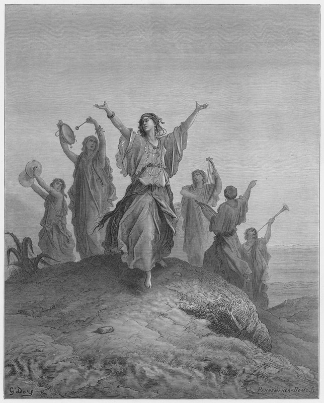 Gustave Dore Bibeln: Jeftas dotter kommer för att träffa sin far av Gustave Dore