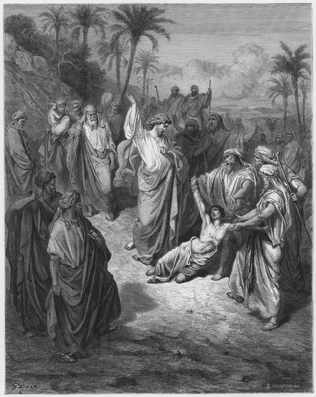 Gustave Dore Bibeln: Jesus botar galningen av Gustave Dore