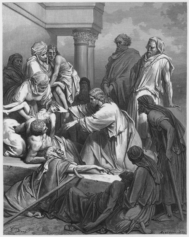 Gustave Dore Bibeln: Jesus botar de sjuka av Gustave Dore