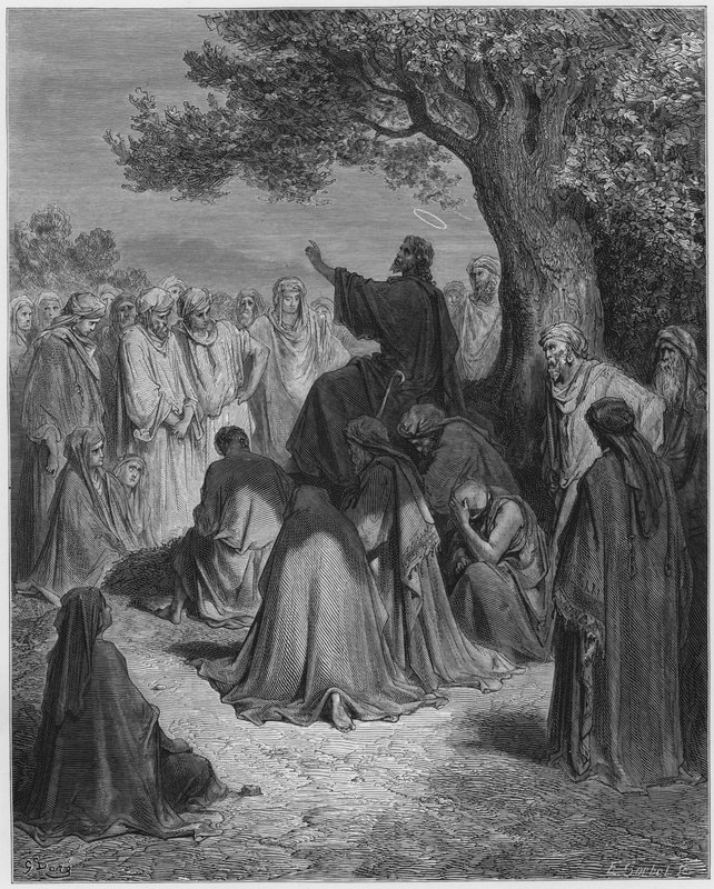 Gustave Dore Bibeln: Jesus predikar för massorna av Gustave Dore