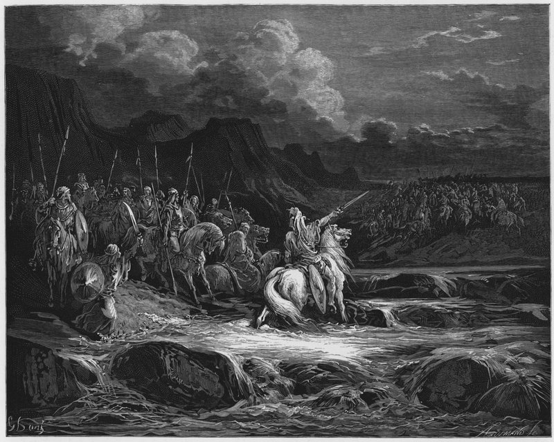 Gustave Dore Bibeln: Judas Maccabeus förföljer Timotheus av Gustave Dore