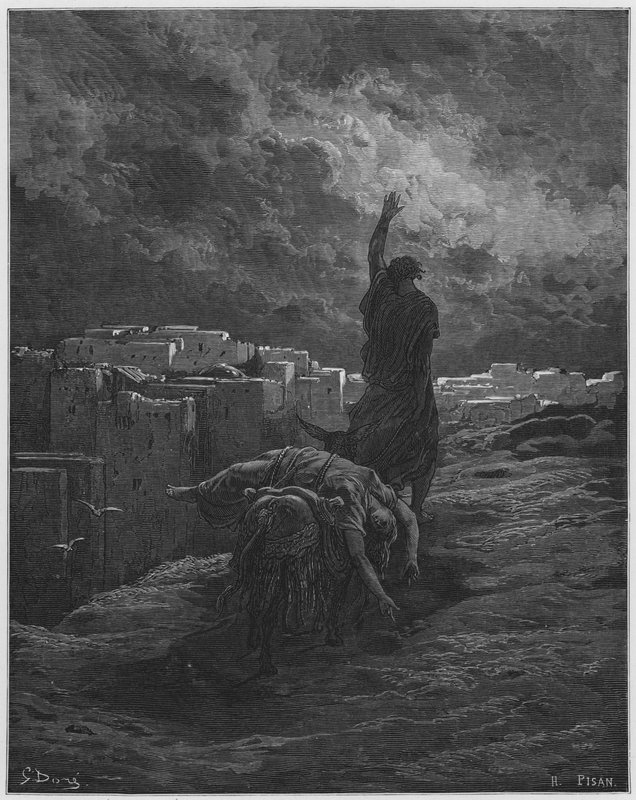 Gustave Dore Bibeln: Leviten bär bort kvinnans kropp av Gustave Dore