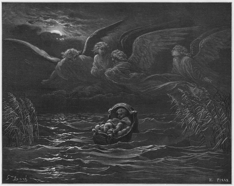 Gustave Dore Bibeln: Barnet Moses på Nilen av Gustave Dore