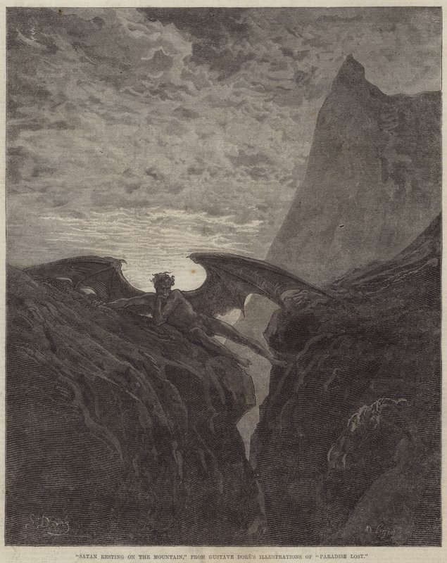 Satan vilar på berget av Gustave Dore