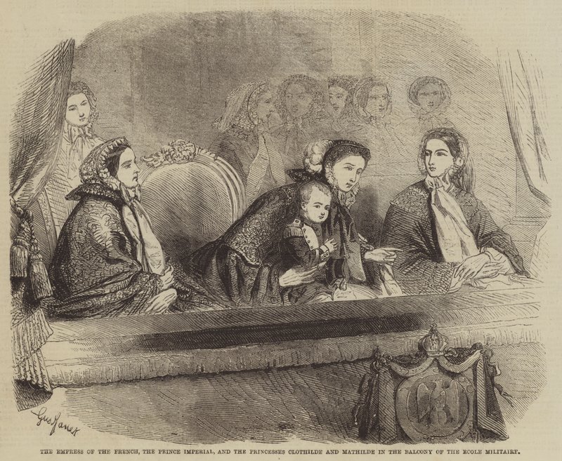 Fransmännens kejsarinna, kejsarprinsen och prinsessorna Clotilde och Mathilde? av Gustave Janet