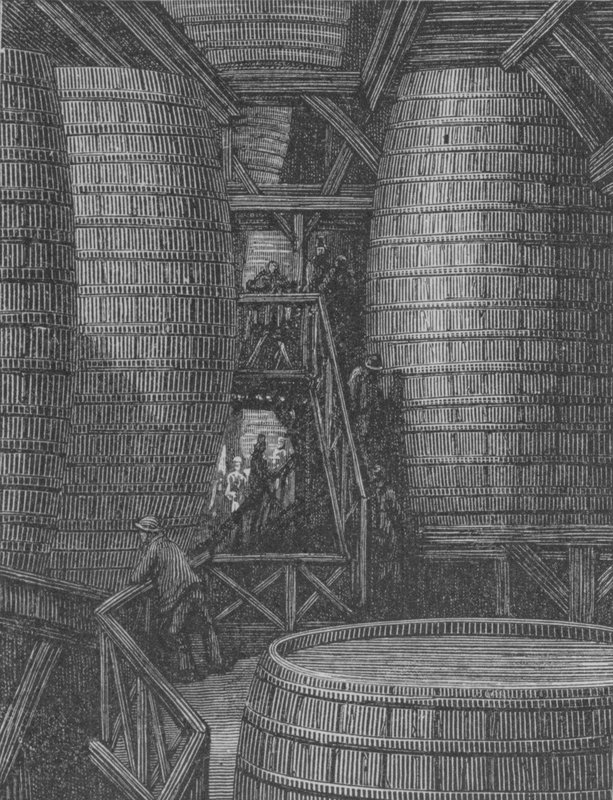Inne i bryggeriet av Gustave after Dore