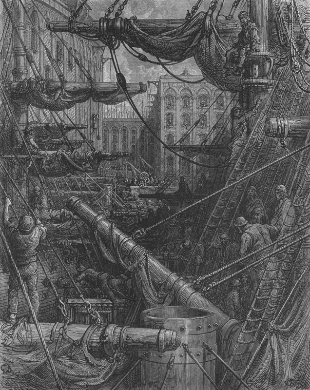 Inre Av Docks av Gustave after Dore