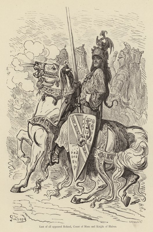 Sist dök Roland upp, greve av Mans och riddare av Blaives. av Gustave after Dore
