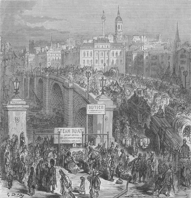London Bridge, 1875 av Gustave after Dore