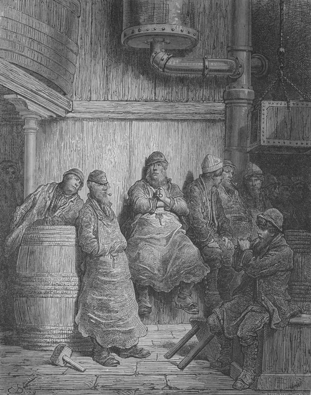 Bryggarna i vila av Gustave after Dore