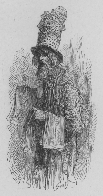 Pappershandlare att fånga flugor av Gustave after Dore