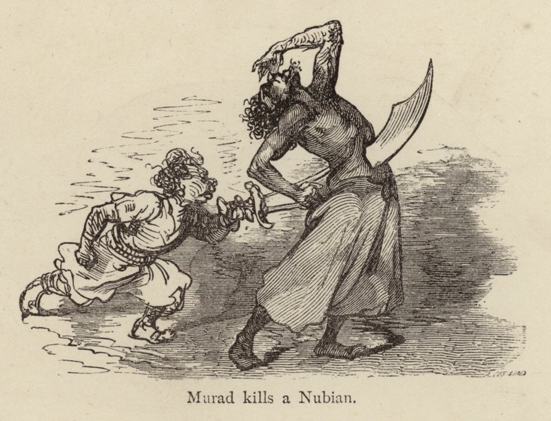 Murad dödar en nubier av Gustave after Dore