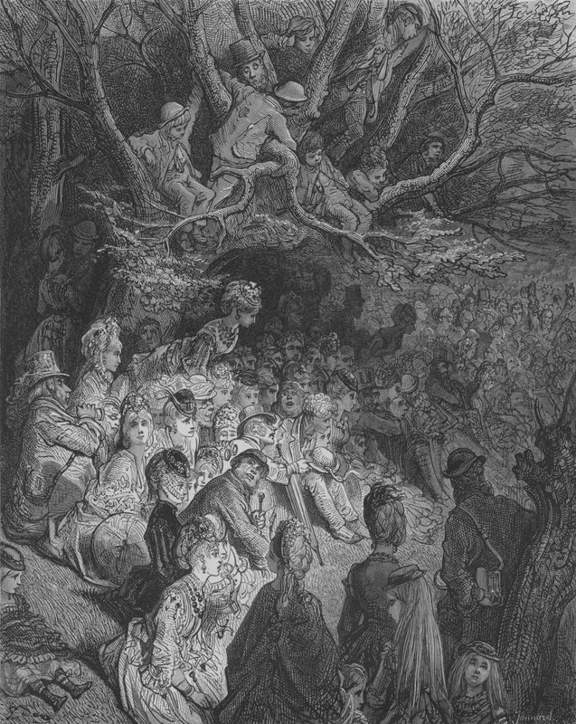Parterre och paradiset av Gustave after Dore