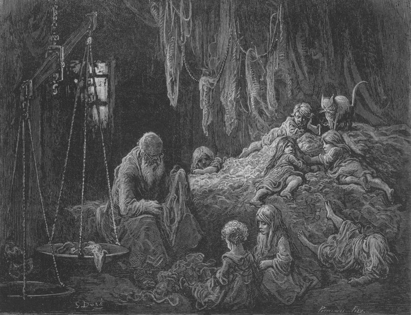 Interiör scen av Gustave after Dore